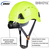 UNINOVA Casco duro de seguridad – Aprobado por ANSI Z89.1 casco ajustable – suspensión de trinquete de 6 puntos, perfecto para construcción (04Lime)