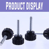 ▶ Juego de 20 pomos de sujeción moleteados con rosca macho redonda M4 x 20 mm, color negro, con tornillos de sujeción para tornillos de extracción rápida