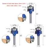 ▶ Broca fresadora r Edge Router-3Pcs bit 1/4in Shank 4 Tooth Round Routers bits para carpintería