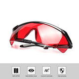 ▶ Gafas de seguridad con láser rojo - Gafas de protección ocular para nivel láser rojo, herramientas láser rotativas y multilínea - Gafas con templo ajustable (caja protectora incluida)