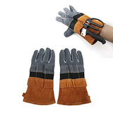 ▶ Guantes ignífugos de protección para Barbacoa Guantes de Cocina para Exteriores Resistentes al Calor ignífugos portátiles para soldar Café