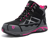 ▶ LARNMERN Botas de Acero para Mujeres Ligero Zapatos de Seguridad Prueba de Puntería Tenis de Seguridad Industrial Construcción Trabajo(25.0 cm, Rosa)