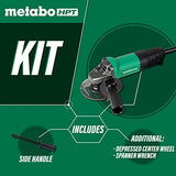 ▶ METABO Esmeriladora o Amoladora angular Metabo HPT de 4-1/2" | Interruptor de palanca sin bloqueo | 7,9 A | La circunferencia de agarre más pequeña de su clase | Motor de entrada de 900 W | Ligera | Mango de doble posición (G12SQ2)