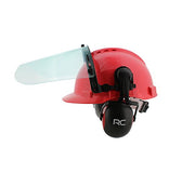 ▶ Casco de seguridad forestal – Sombrero duro ventilado, viseras de malla y plástico, orejeras protectoras – construcción, soldadura, motosierra