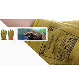 ▶ Guantes de soldador Guantelete Resistente a Las Llamas Amarillo Claro