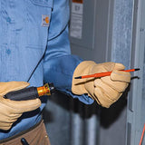 ▶ Juego de desarmadores intercambiables con aislamiento 8 en 1. Mango con aislamiento, 5 barras intercambiables con aislamiento y un estuche de transporte. - Mod. 32288