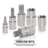 ▶ NEIKO | Juego de 35 piezas, acero S2 y Cr-V, 1/4", 3/8" y 1/2"