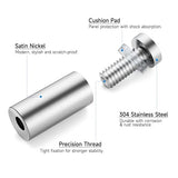 🔩 LuckIn - Paquete de 8 tornillos separadores para acrílico (1/2 pulgada Diámetro x 2,5 cm. L), soporte de pared de acero inoxidable para soporte de letreros, plateado