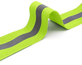 Cinta Reflectante de Alta Visibilidad 50m Ancho 5cm 2" Cinta de Seguridad Reflectiva de Tela Uniformes Chalecos de Seguridad Reflejante Advertencia de Cosido Ajuste de Seguridad (Limón)