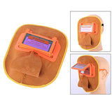 ▶ Capucha Soldador de cuero Máscara de soldadura Capucha Vaca Cómoda capucha de soldadura