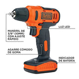 Taladro inalámbricos  BLACK+DECKER  12V 3/8 Pulgadas Ión de Litio y 12 Accesorios LD12S-B3