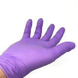 ▶ GUANTE NO ESTERIL MEDIANO PLUS LATEX DESECHABLE BAJO EN POLVO LISO VIOLETA CAJA C/100