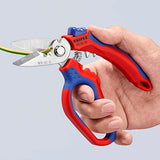 Tijeras de acero inoxidable 95 05 20 US en ángulo para electricistas, 6-1/4 pulgadas, rojo/azul KNIPEX Tools -