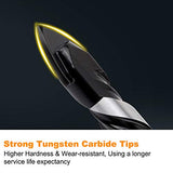 ▶ Juego de Brocas de hormigón y mampostería, juego de brocas profesionales (5 piezas) para vidrio, ladrillo, plástico, cemento, madera, azulejos, etc., punta de carburo de resistencia industrial, 1/4"-1/2"