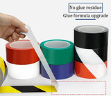 ▶ Cinta De Advertencia De Cinta De Peligro - 40 m X 80 mm - Cinta De Barrera De Marcado Adhesivo Pet, Rollo De Cintas De Seguridad - Marcado De Carril + Distanciamiento Social,Black and White