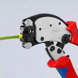 ▶ KNIPEX  Twistor® T Alicates de crimpado autoajustables para virolas de alambre, 8 pulgadas