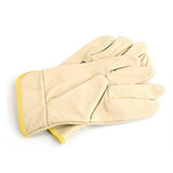 ▶ Guantes de Soldador con Aislamiento térmico Protección de Alta Temperatura Protección Laboral Guantes Cortos de Cuero