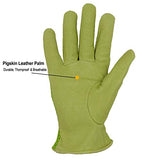 ▶ Handandy  Guantes de jardinería de piel para mujer, ajuste cómodo de malla 3D, mejora la destreza y la transpirabilidad, guantes de trabajo de jardín resistentes a los arañazos para verduras o podar rosas, Verde, Pequeño