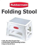 Rubbermaid Folding 1-Step Plastic Stool, 300-pound Capacity, White