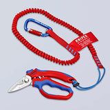 Tijeras de acero inoxidable 95 05 20 US en ángulo para electricistas, 6-1/4 pulgadas, rojo/azul KNIPEX Tools -