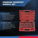 ▶ NEIKO ® Juego de llaves de pata de gallo métricas  para carraca de 3/8" y 1/2", tamaño jumbo, Cr-Mo, 1 | Juego de 15 piezas