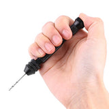 Juego de taladro de mano con tornillo de tornillo con 25 puntas torcidas, mini herramientas giratorias micro ideales para modelos y pasatiempo (negro)