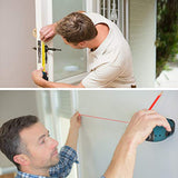 ▶ Cinta métrica láser 2 en 1, medición láser silenciosa de 40 m, pantalla LCD de color recargable USB, distancia de medición, impermeable IP54, longitud de cinta de 5 m, revestimiento de nailon para bricolaje de DTAPE