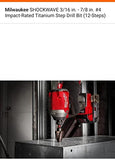 ▶ MILWAUKEE  Broca escalonada de impacto 3/16 – 7/8, n.º 4