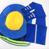 Sombrero duro para el sol, protección para el cuello, alta visibilidad, protección solar para el cuello, malla de ala completa, protección solar y polaina para el cuello, bandana para la cara, accesorios para casco duro (azul)