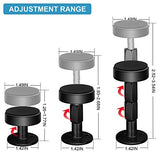 🔩 Neatbuddy - Juego de 4 topes para el marco de la cama ajustable, color negro, con almohadillas para muebles y tornillos, no más crujidos, protege la pared de golpes, fácil de instalar (3 a 9 cm)