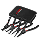 ▶ WISEUP Juego Alicates Para Anillos Seguridad Con 225 Piezas Juego Anillos Retención 4 Piezas 7 Pulgadas (Diámetro La Punta 1/20") Kit Alicates Para Anillos Seguridad Alicates M