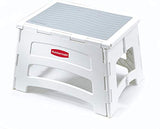 Rubbermaid Folding 1-Step Plastic Stool, 300-pound Capacity, White