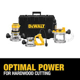Dewalt DW618B3 Paquete de rebajadora con tres bases, 1678 W, motor de 12 A, 24,000 RPM NA