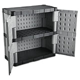 Rubbermaid - Armario de Almacenamiento pequeño con Puertas, Armario de Almacenamiento con Cerradura, 45.7 cm de Profundidad x 91.4 cm de Ancho x 91.7 cm de Alto, Gris/Negro