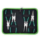 GINWORD Alicates de anillo de retención de 7 pulgadas, kit de alicates de círculo, mandíbula recta/doblada, alicates de clip en C para retención de anillos