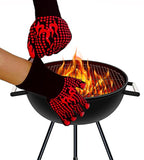 ▶ Guantes ignífugos  parrilla de barbacoa [166 °F] Guantes extremadamente resistentes al calor, guantes de silicona para horno ignífugos para hornear ahumadores, guantes de cocina con aislamiento térmico, 1 par