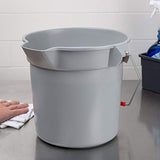 Rubbermaid Commercial FG296300GRAY Brute HDPE Heavy-Duty Bucket, 10-quart, Gray