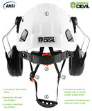 ▶GREEN DEVIL Unisex-Adulto Casco De Seguridad Casco Duro Con Visera Y Protección Para Los Oídos Casco De Trabajo De Abs Ventilado, Liviano Y Ajustable Para Hombres Y Mujeres Suspensión De 6 Puntos Aprobado