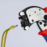 ▶ KNIPEX  Twistor® T Alicates de crimpado autoajustables para virolas de alambre, 8 pulgadas