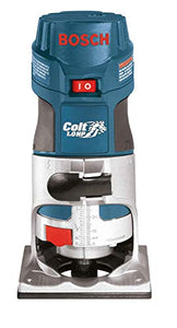 Routers  Bosch PR20EVSNK Kit de instaladores Colt 5.7 Amp 1 HP Router de velocidad variable con base fija con 3 bases variadas y guía de borde