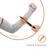 Mangas resistentes a los cortes con guantes de medio dedo, protección de nivel 5, mangas de seguridad para soldadura, cocina, jardinería (1 par)
