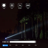 🔦 Linterna recargable Linterna LED de 2000 lúmenes rechargeable USB, linterna con zoom súper brillante portátil, luz portátil resistente al agua IPX6, 4 modos para trabajar durante mucho tiempo,