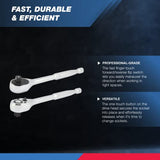 ▶ NEIKO Llave de carraca de 1/2 pulgada, carraca reversible de 72 dientes, carraca de liberación rápida de 1/2 accionamiento, llave de enchufe de cabeza ovalada de 10 pulgadas, llave de carraca de acero CR-V