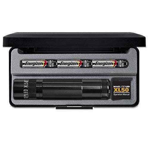 ▶ MAGLITE Linterna XL 50 3 Cell-C Led, 3 Pilas AAA, Estuche, Negra
