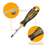 ▶ Set De 6 Destornilladores con punta Magnética Desarmadores Phillips Y Plano Acero Cr-V HKSD0628