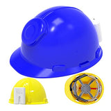▶ Casco de Seguridad Recargable Con Ventilador Oculto Velocidad Del Viento de 4 Velocidades Cascos de Construcción de Motor Sin Escobillas de 6 Polos Y 3,5 W Banco De Energía Independiente de Tipo Br