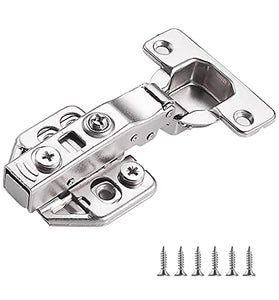 YENUO - Bisagra empotrada para puerta de ropero de cocina de 110 grados con bisagras hidráulicas cerradas, ajuste en T, fácil de instalar, equipado con tornillos, 1 par o 5 pares (1 par)