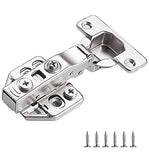 YENUO - Bisagra empotrada para puerta de ropero de cocina de 110 grados con bisagras hidráulicas cerradas, ajuste en T, fácil de instalar, equipado con tornillos, 1 par o 5 pares (1 par)
