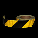 AISEY Cinta reflectante de precaución, impermeable, amarillo y negro, para exteriores, 2 pulgadas x 30 pies