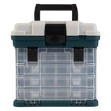 ▶  Caja de herramientas portátil, organizador de piezas pequeñas con cajones y compartimentos personalizables para hardware, aparejos de pesca, abalorio o manualidades (gris)